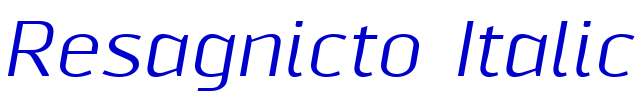 Resagnicto Italic 字体